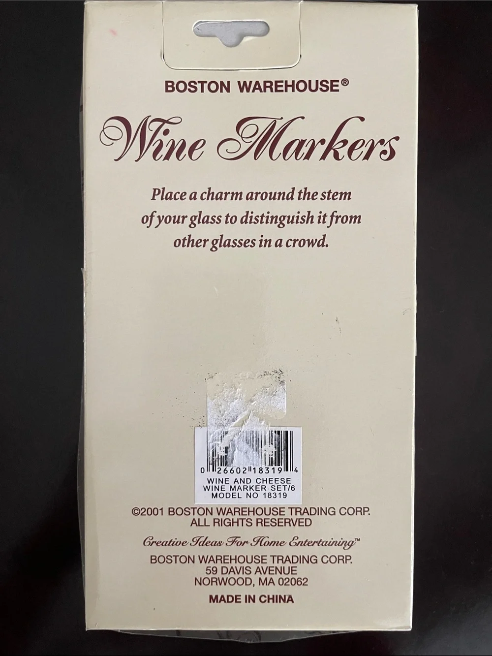 Boston Warehouse Wine Glass Charms Set - Set of 6